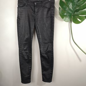 7FAM faux leather coated skinny jeggings
